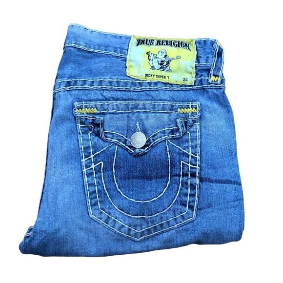 True Religion Jeans Size 40 RICKY SUPER T Blue - Picture 1 of 11